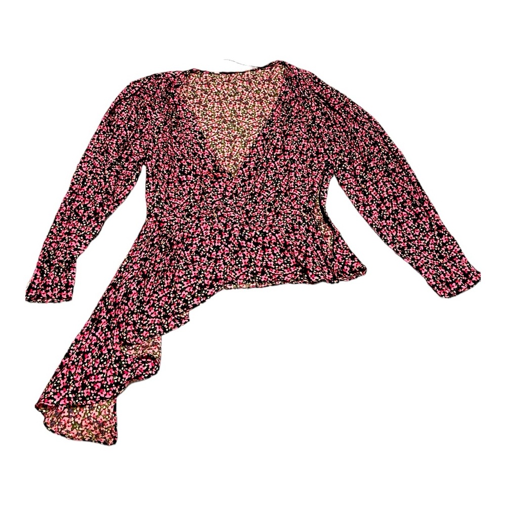 Womens floral top with side zipper